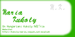 maria kukoly business card